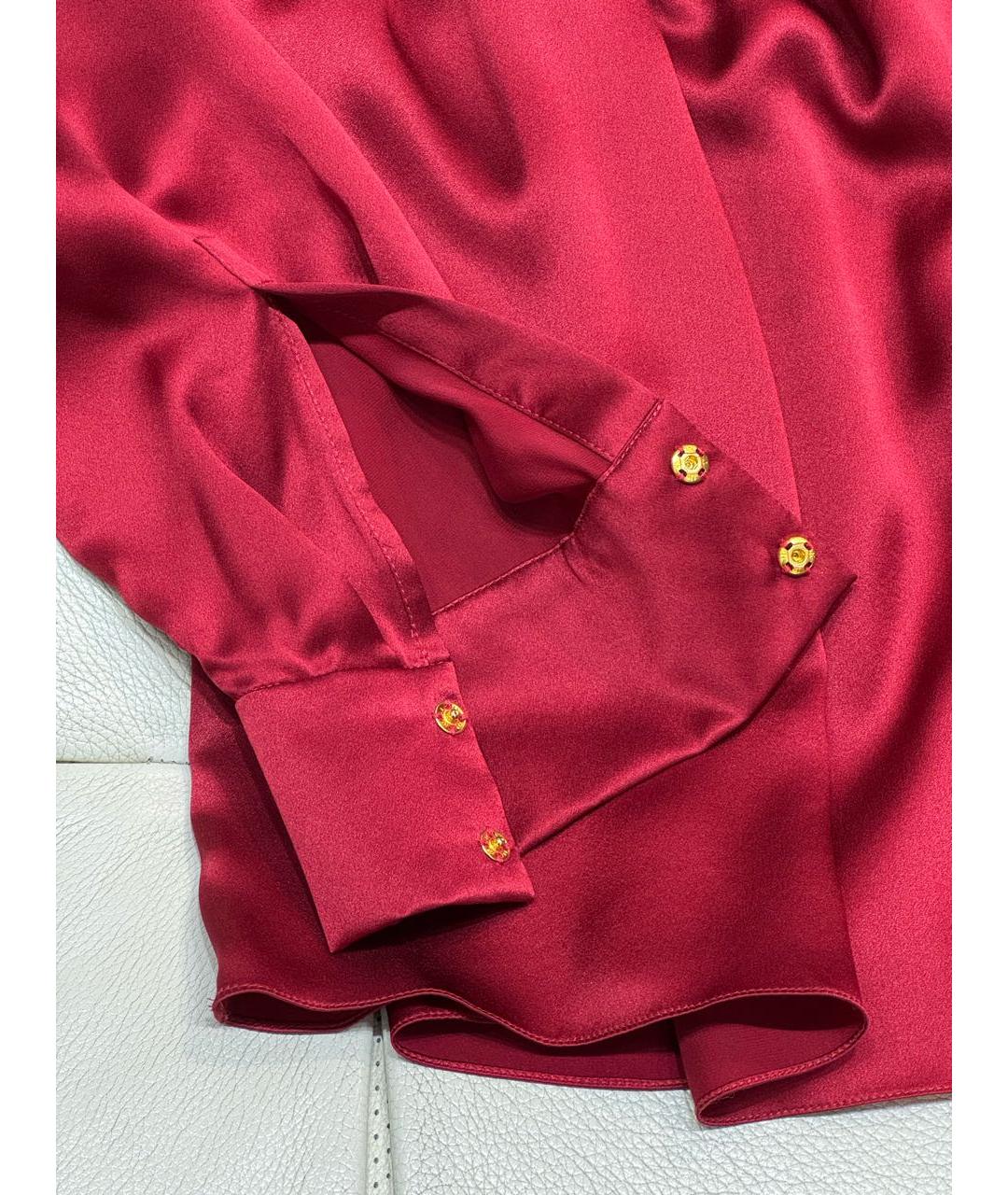 ALEXANDRE VAUTHIER Бордовая шелковая блузы, фото 7