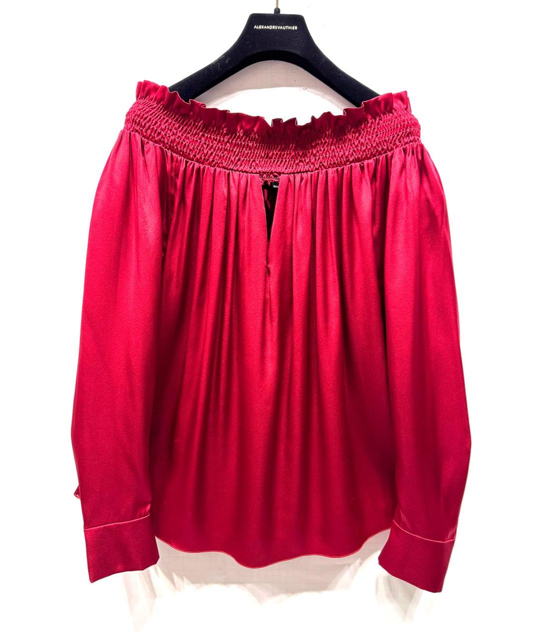 ALEXANDRE VAUTHIER Бордовая шелковая блузы, фото 9