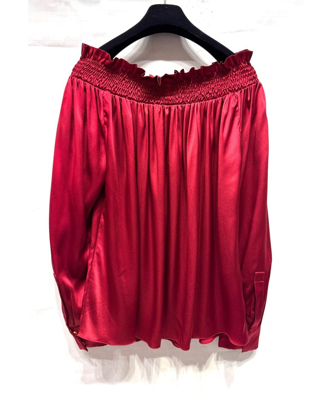 ALEXANDRE VAUTHIER Бордовая шелковая блузы, фото 3