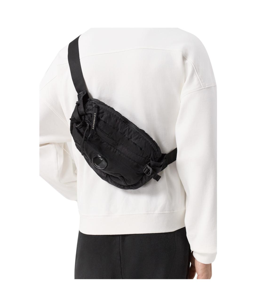 CP COMPANY Черная тканевая поясная сумка, фото 5