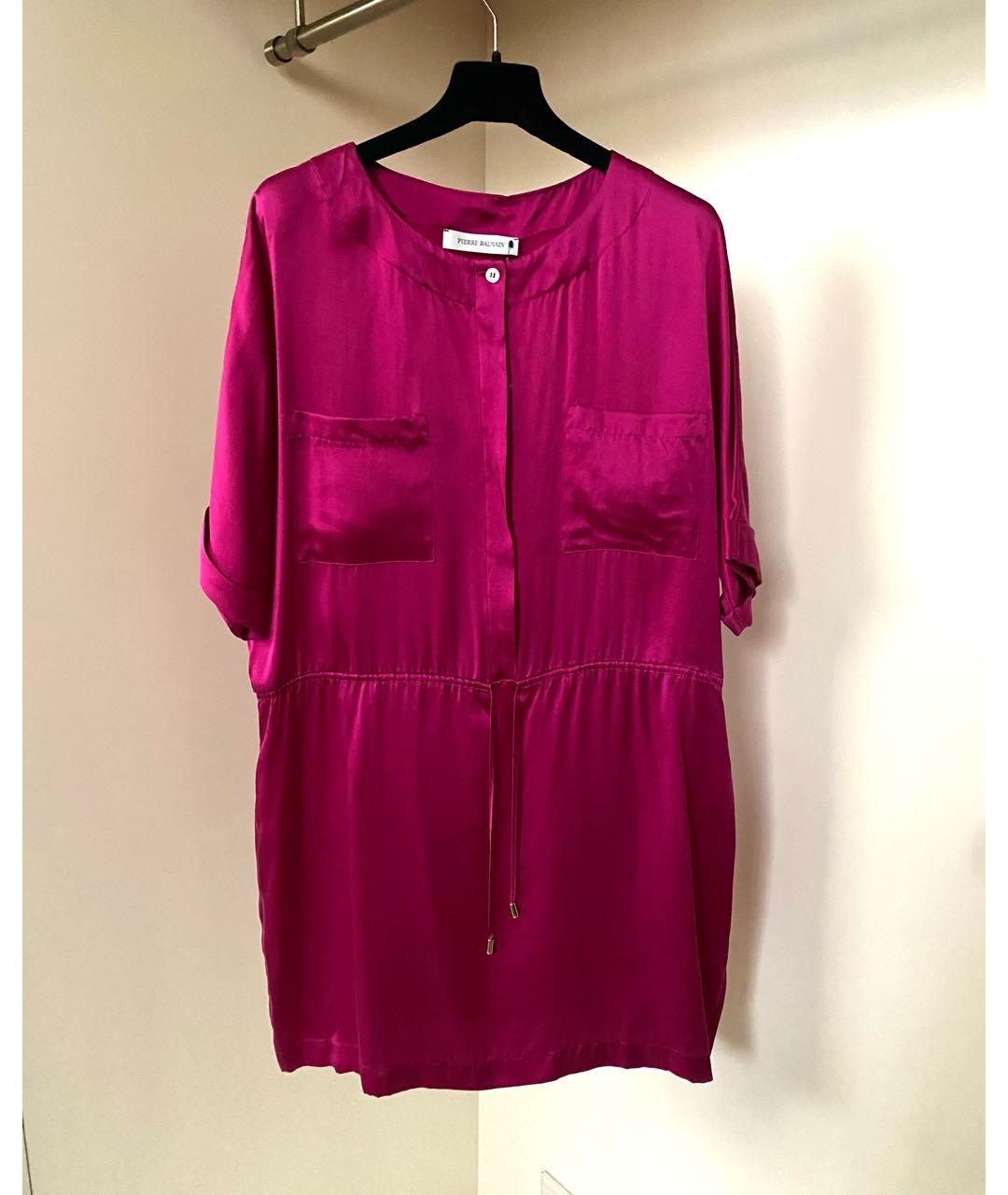 PIERRE BALMAIN Бордовое шелковое платье, фото 9