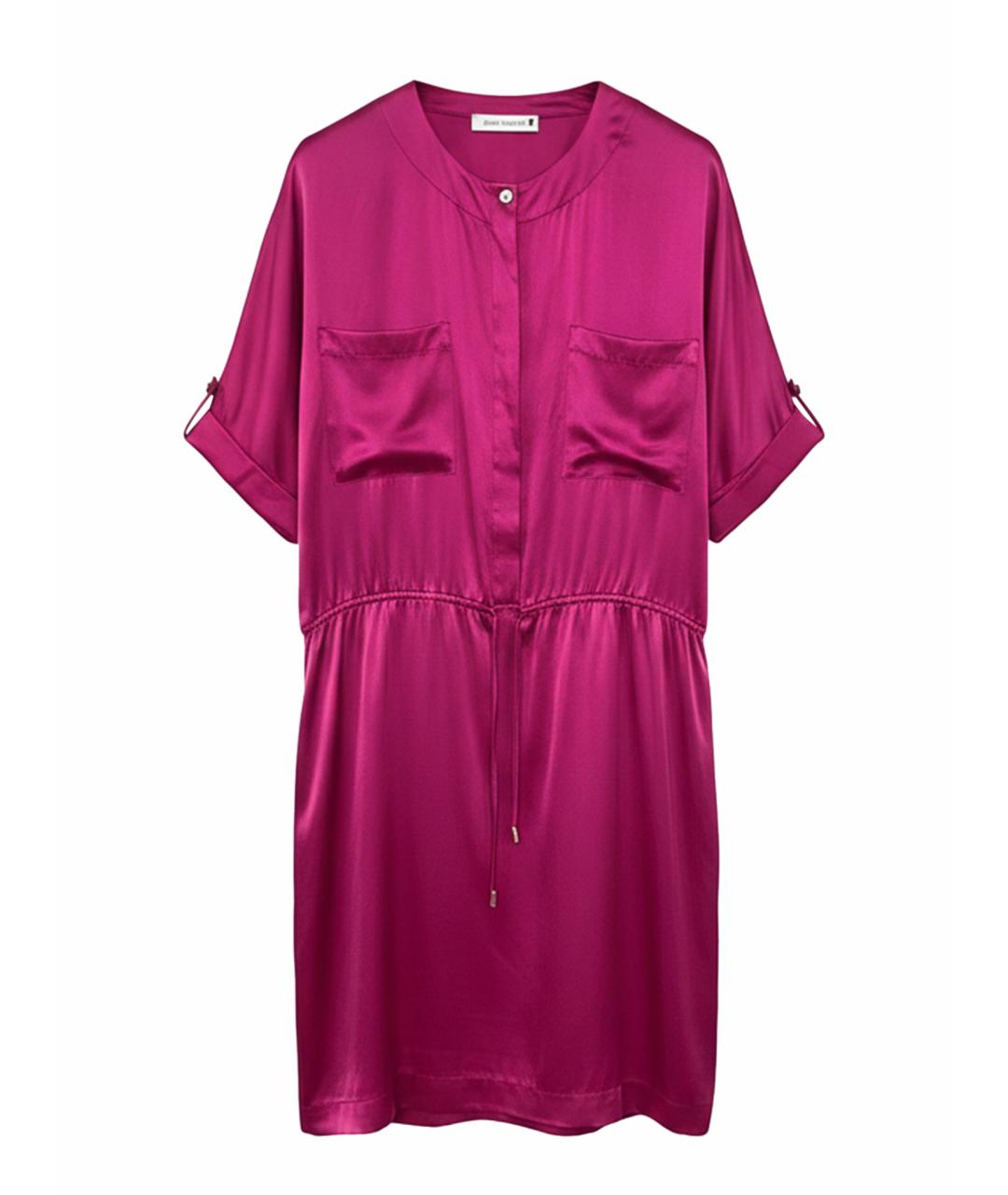 PIERRE BALMAIN Бордовое шелковое платье, фото 1