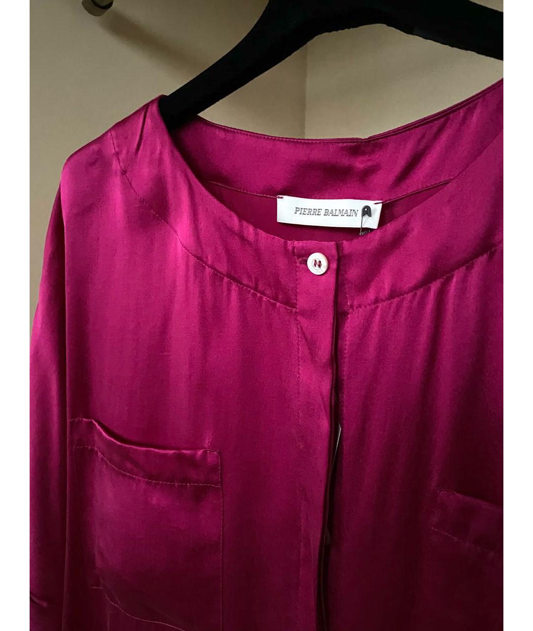 PIERRE BALMAIN Бордовое шелковое платье, фото 7