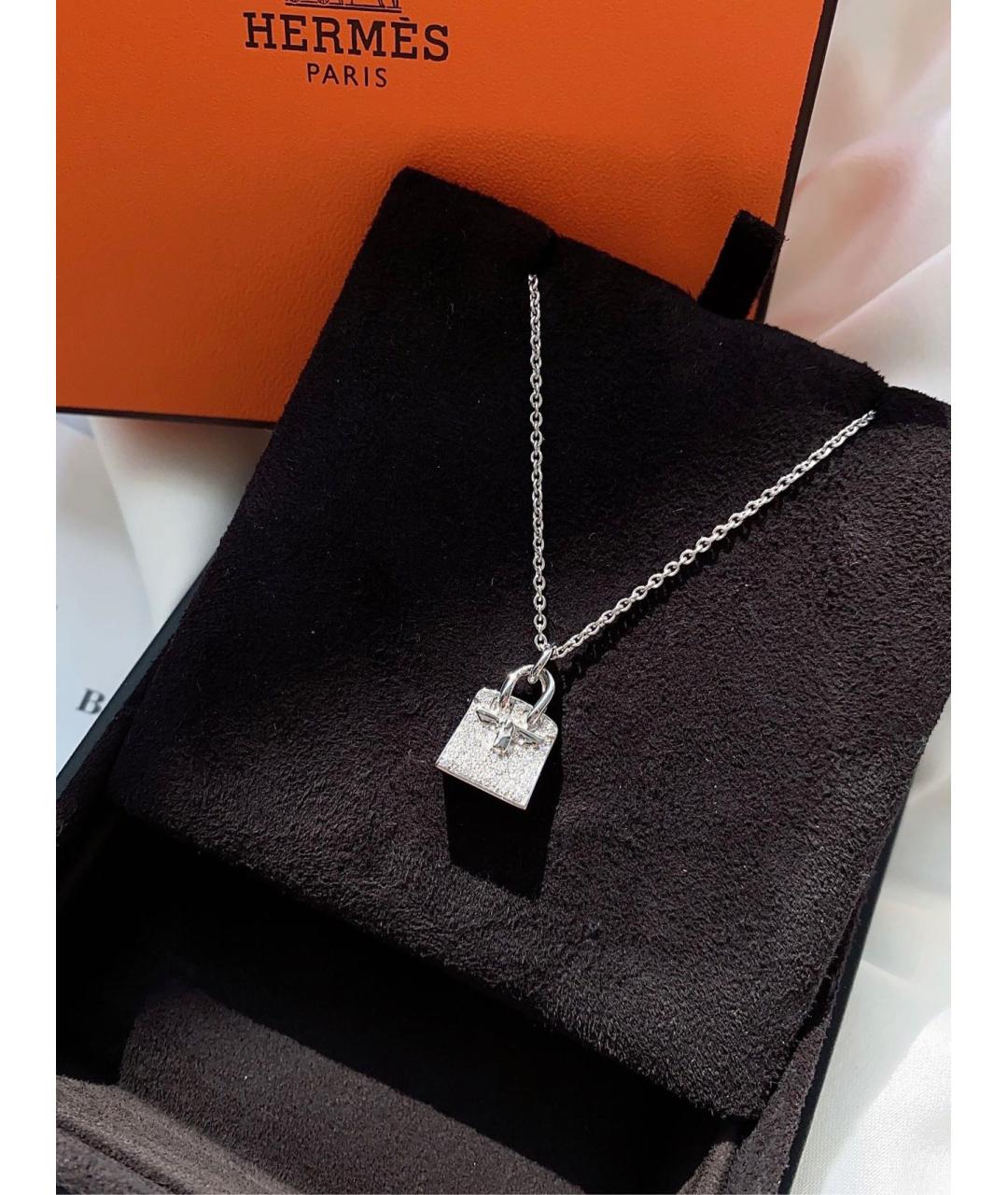 HERMES Серебряное колье из белого золота, фото 7