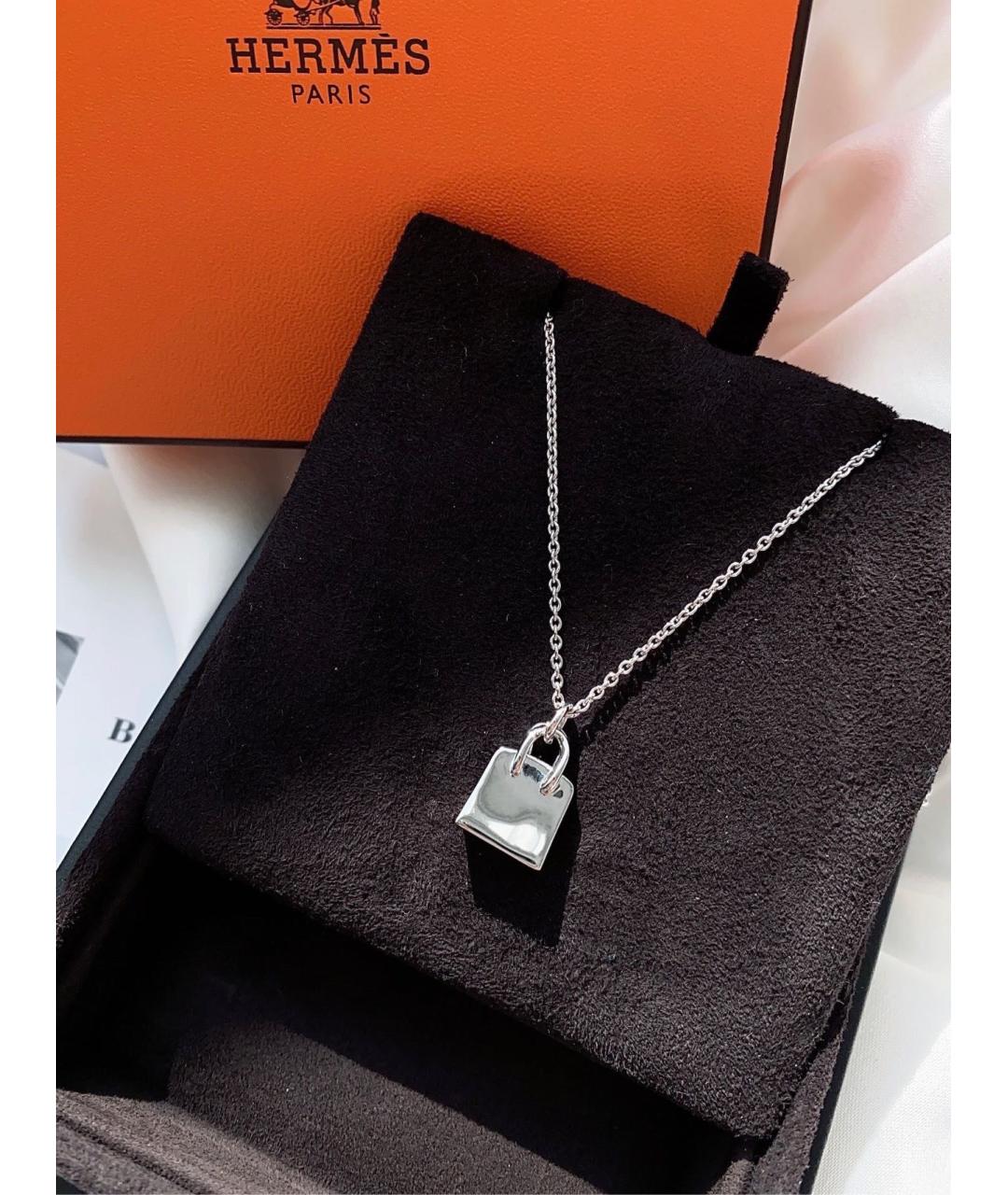 HERMES Серебряное колье из белого золота, фото 2