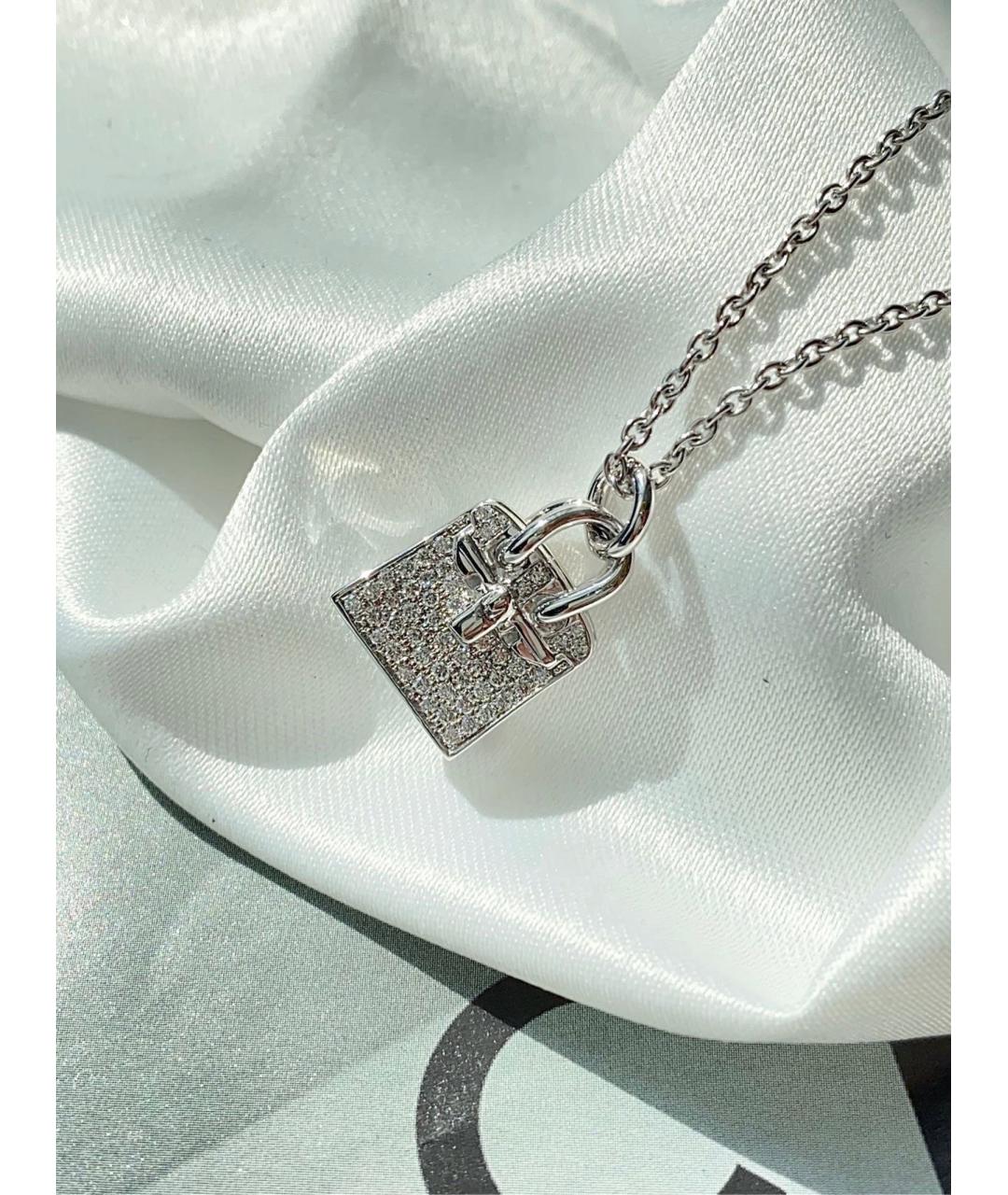 HERMES Серебряное колье из белого золота, фото 4