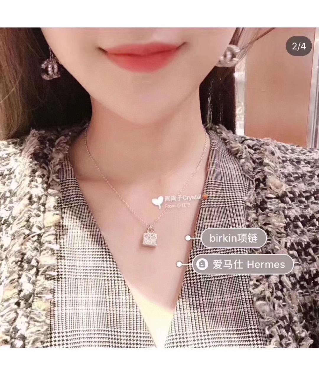 HERMES Серебряное колье из белого золота, фото 6