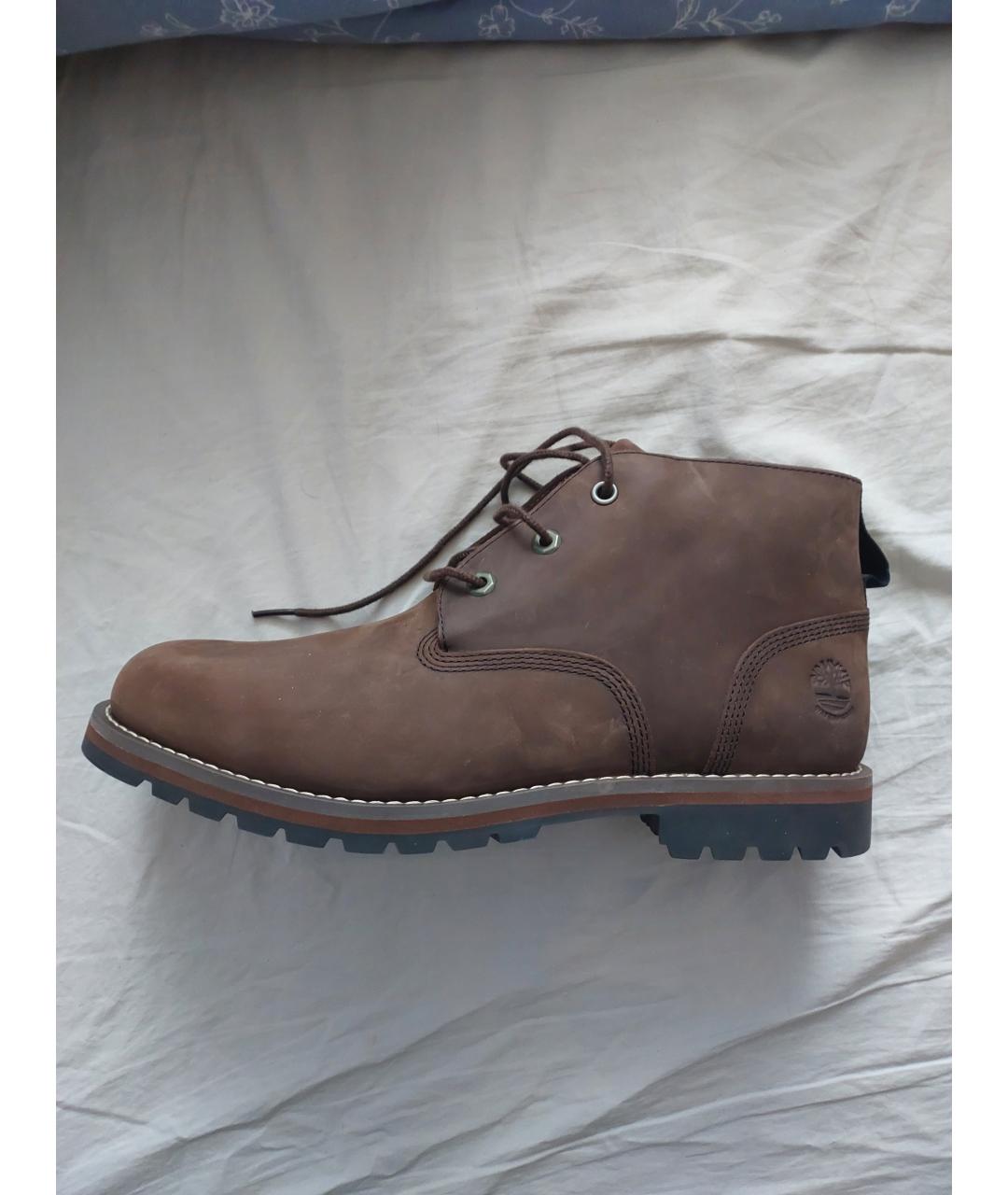 TIMBERLAND Коричневые кожаные высокие ботинки, фото 3