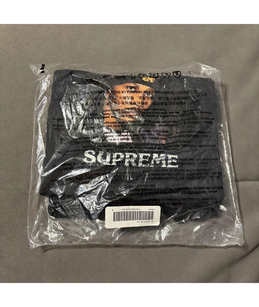 SUPREME Черная хлопковая футболка, фото 3