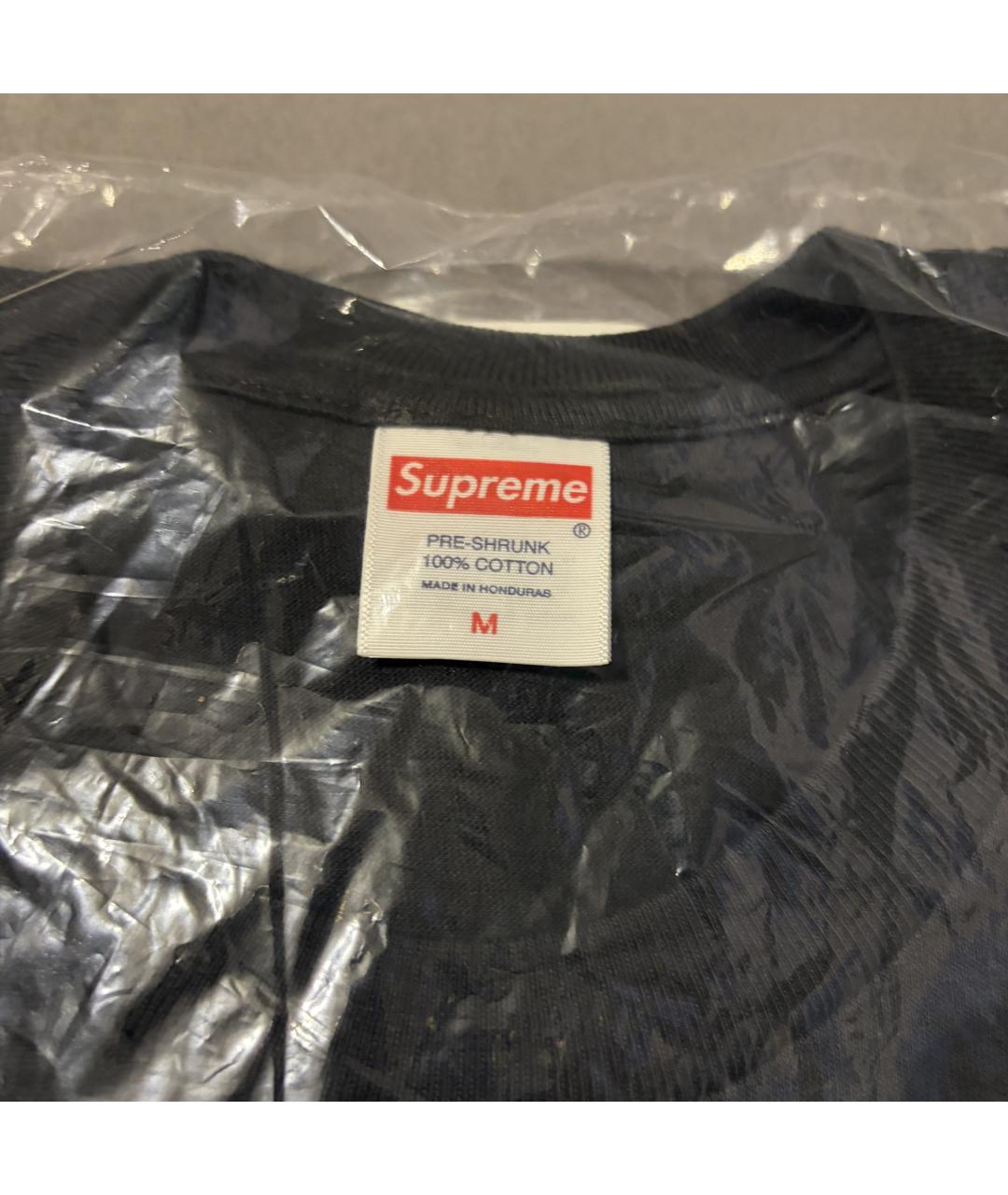 SUPREME Черная хлопковая футболка, фото 5