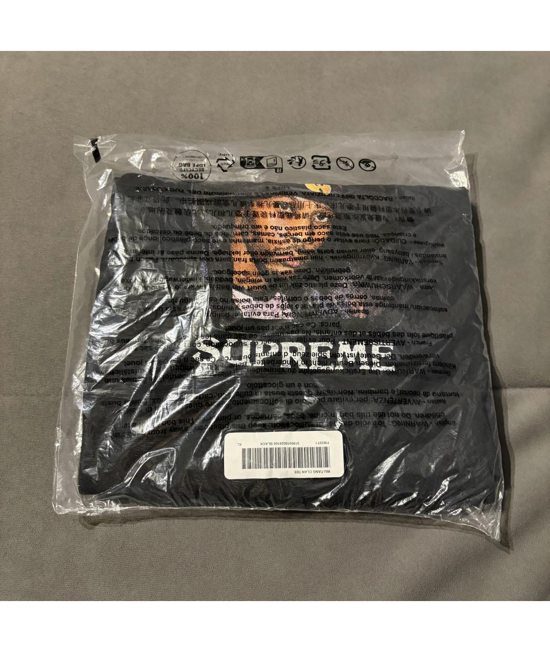 SUPREME Черная хлопковая футболка, фото 7