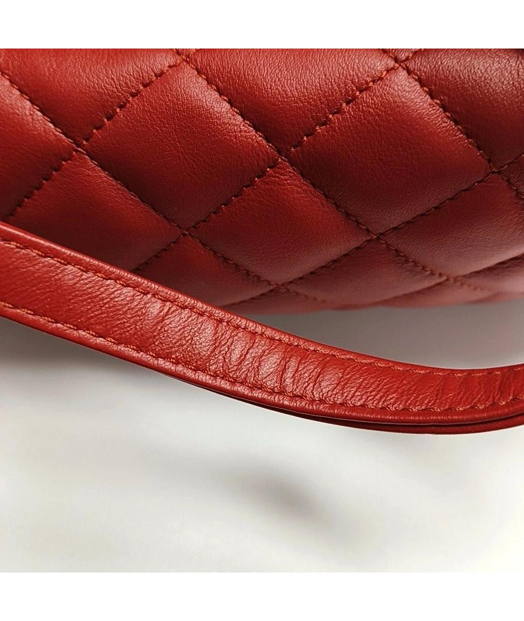 CHANEL Красный кожаный рюкзак, фото 8