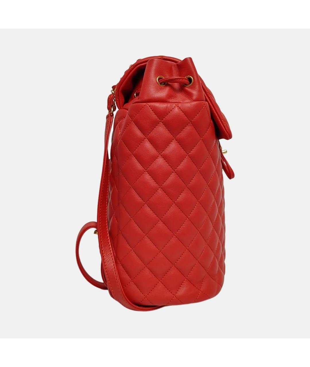 CHANEL Красный кожаный рюкзак, фото 3