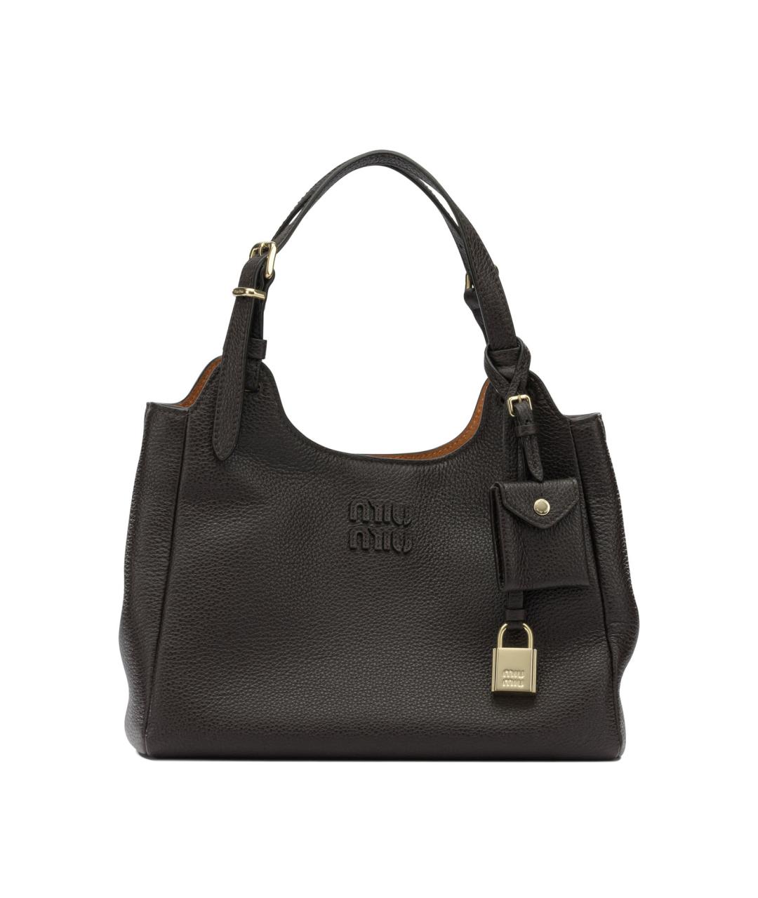 MIU MIU Коричневая кожаная сумка тоут, фото 1