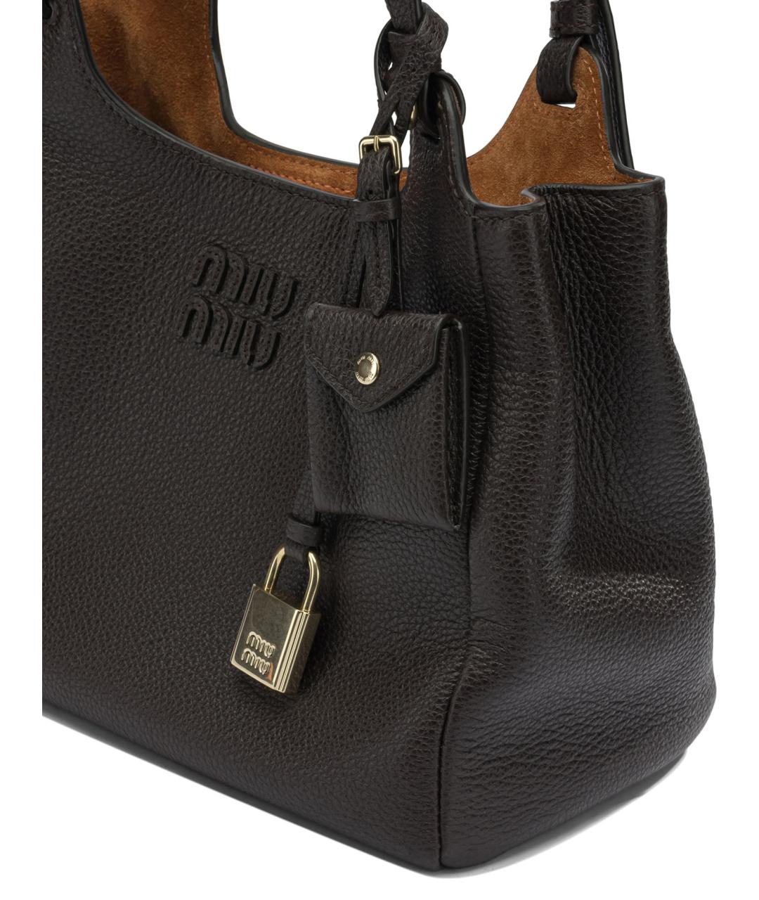 MIU MIU Коричневая кожаная сумка тоут, фото 4