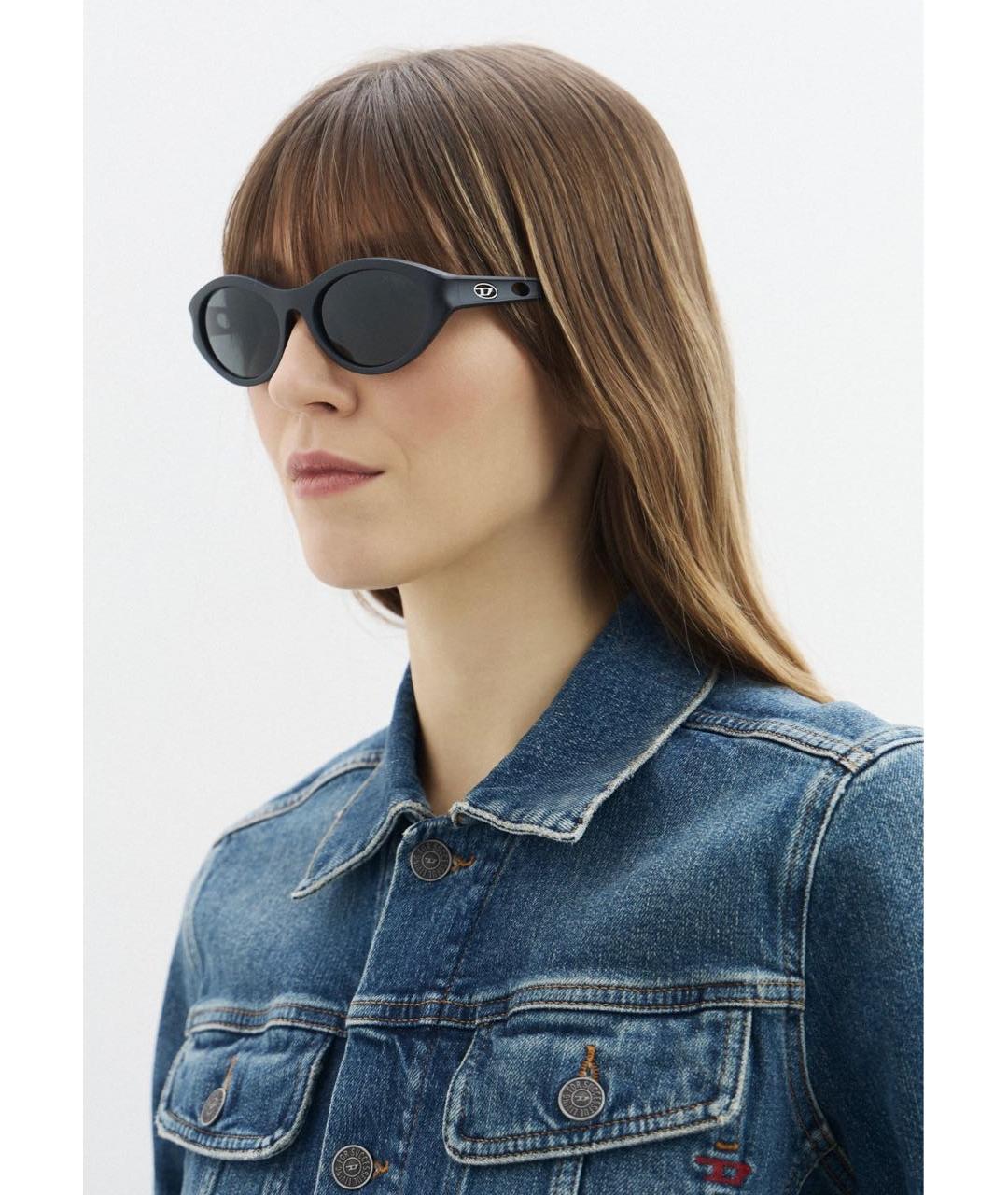 DIESEL Черные пластиковые солнцезащитные очки, фото 7