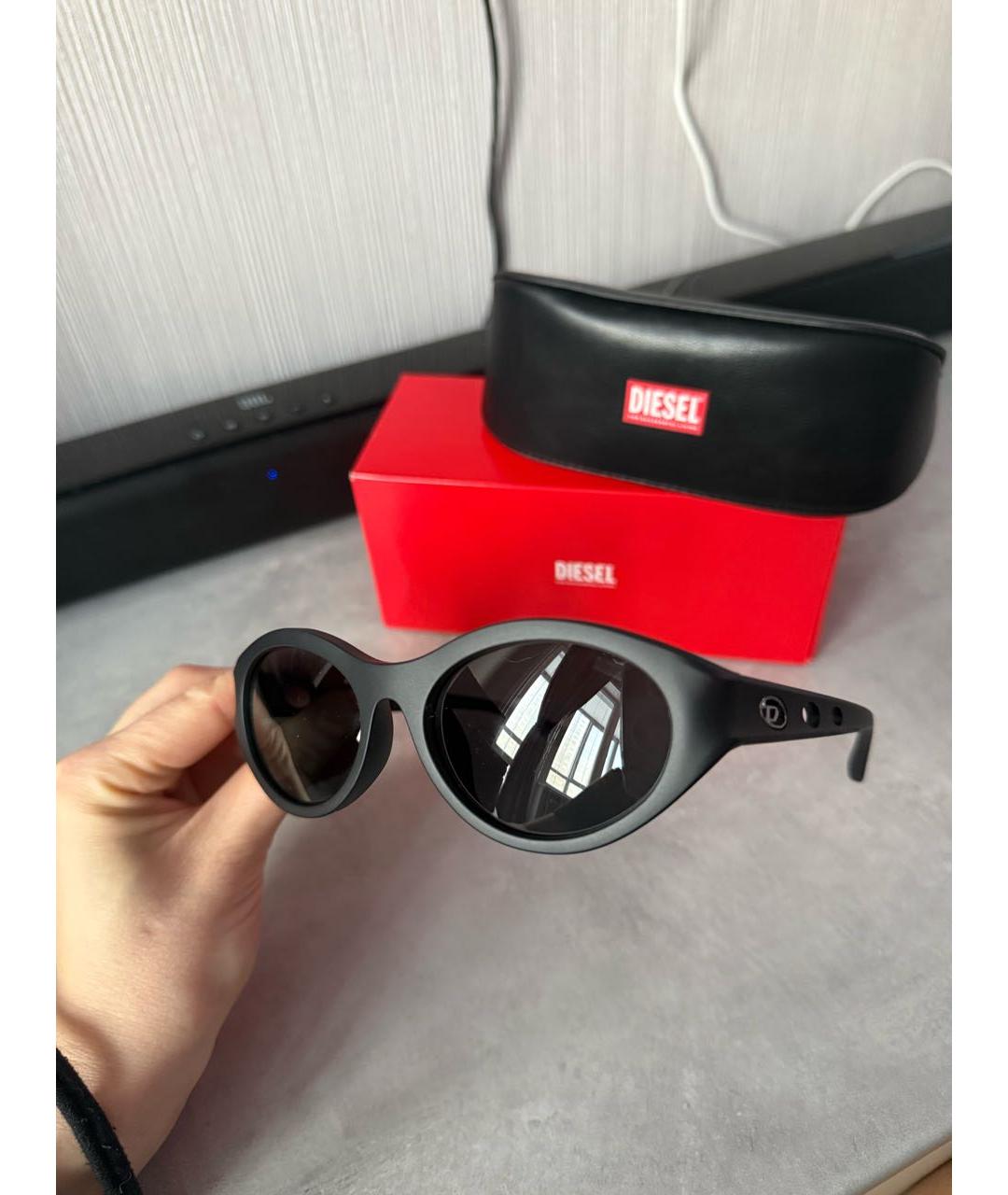 DIESEL Черные пластиковые солнцезащитные очки, фото 6