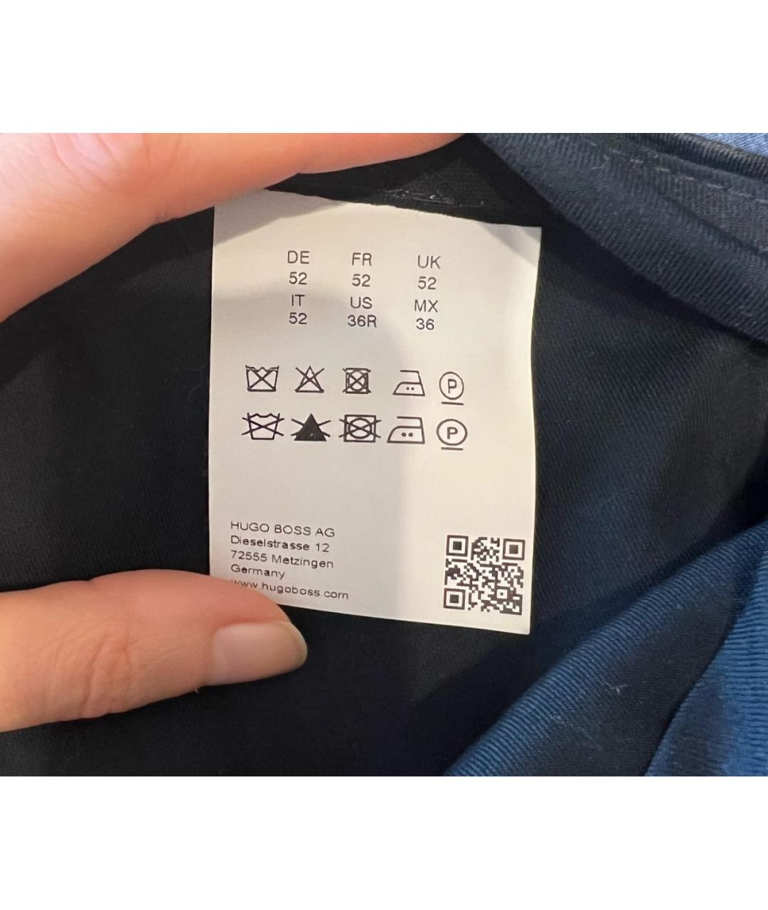 HUGO BOSS Темно-синие вискозные классические брюки, фото 7