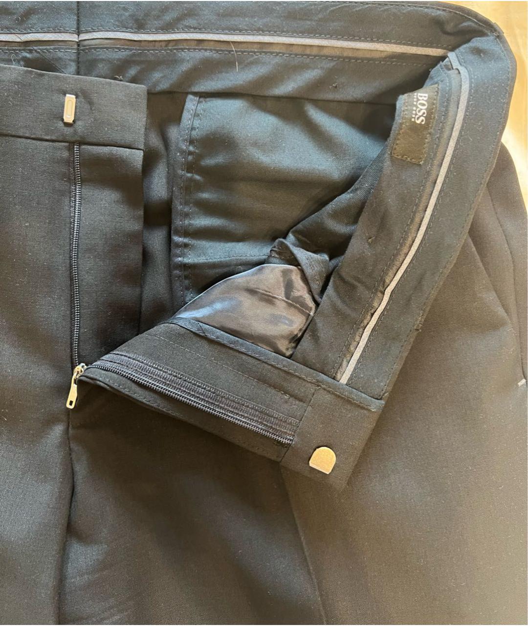 HUGO BOSS Темно-синие вискозные классические брюки, фото 4