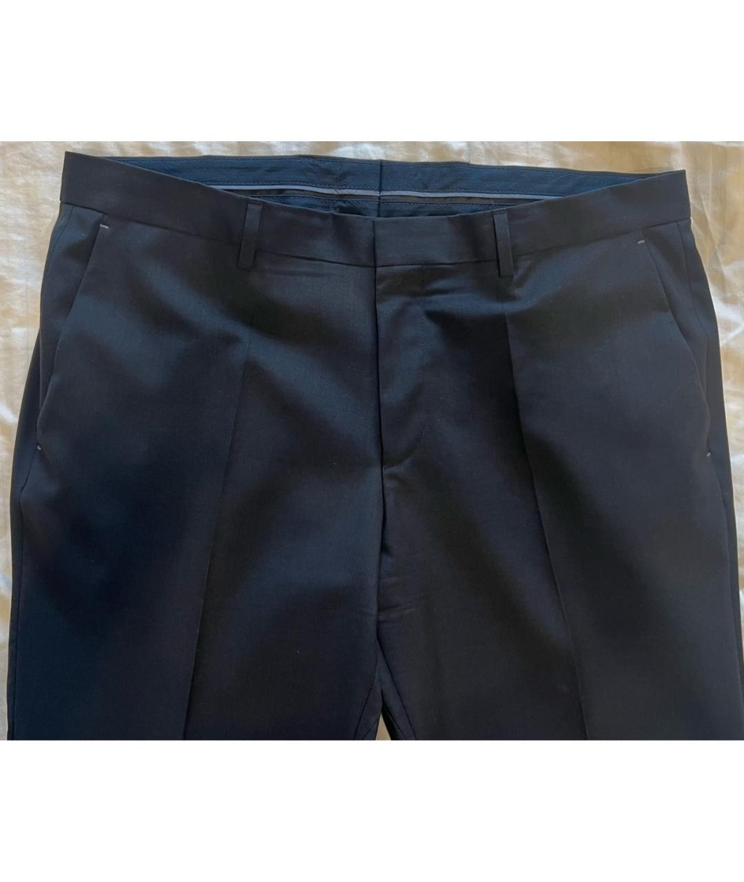 HUGO BOSS Темно-синие вискозные классические брюки, фото 3