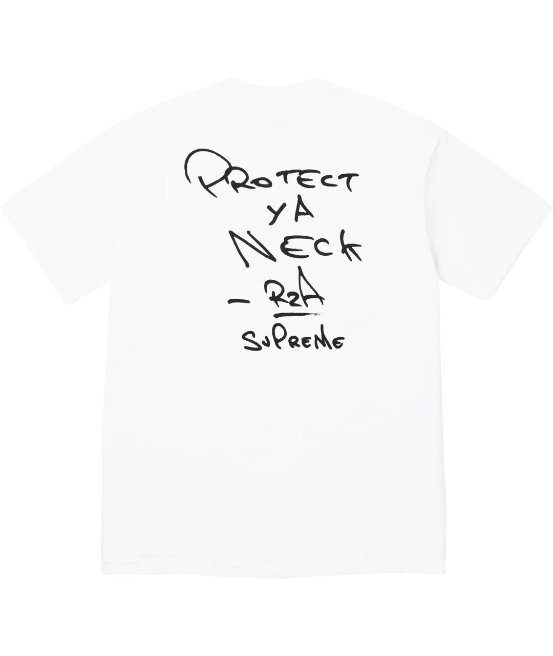 SUPREME Белая хлопковая футболка, фото 2