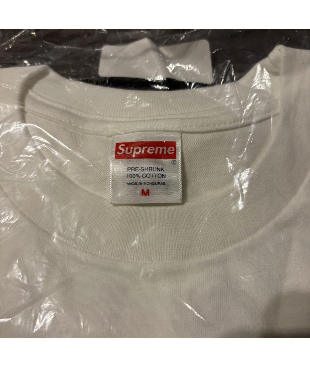 SUPREME Белая хлопковая футболка, фото 5