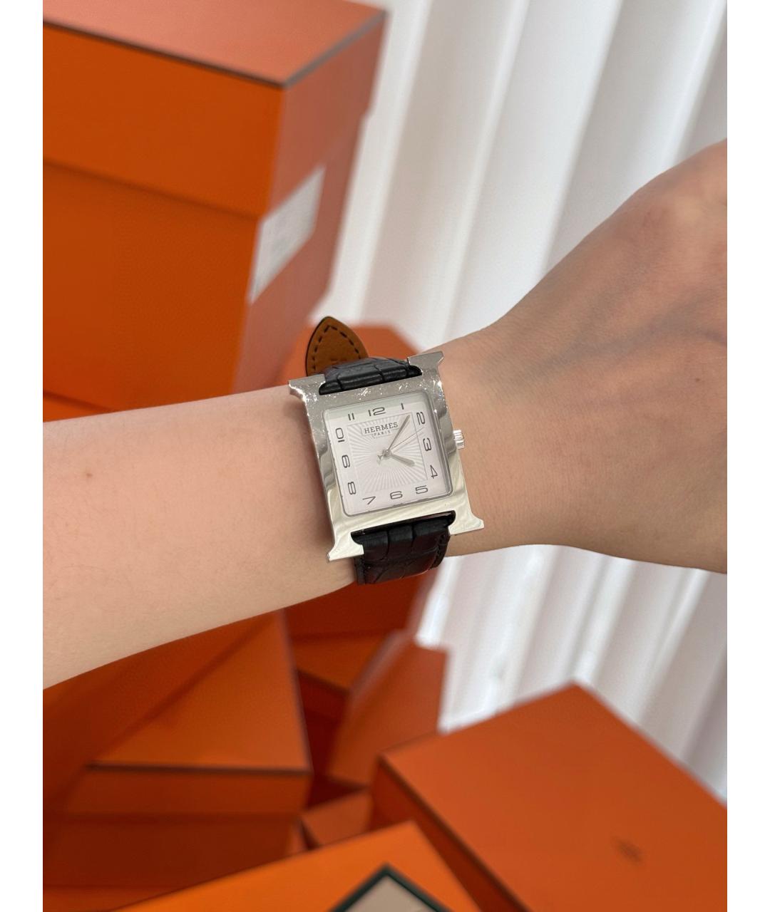 HERMES Белые стальные часы, фото 6