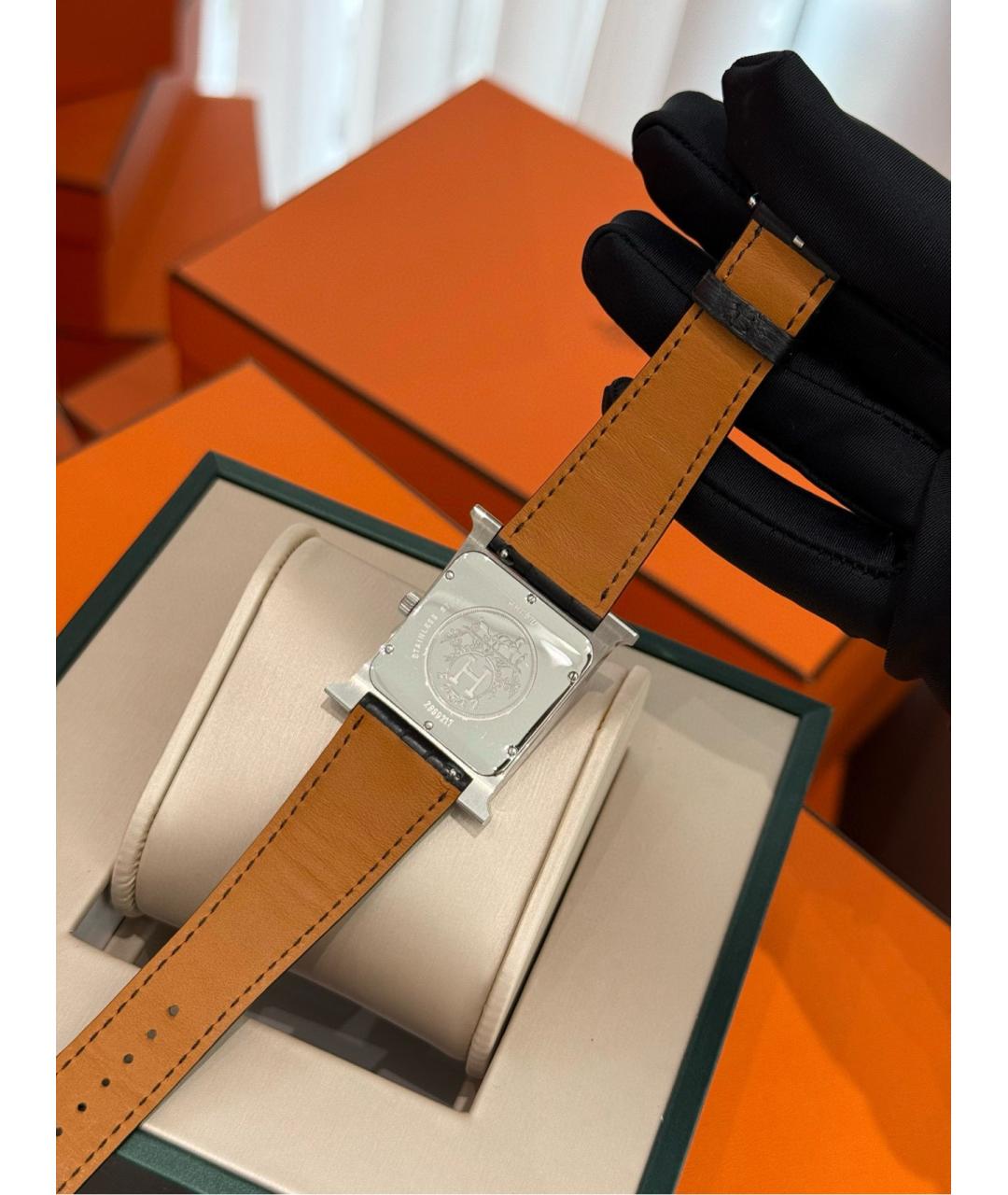 HERMES Белые стальные часы, фото 5