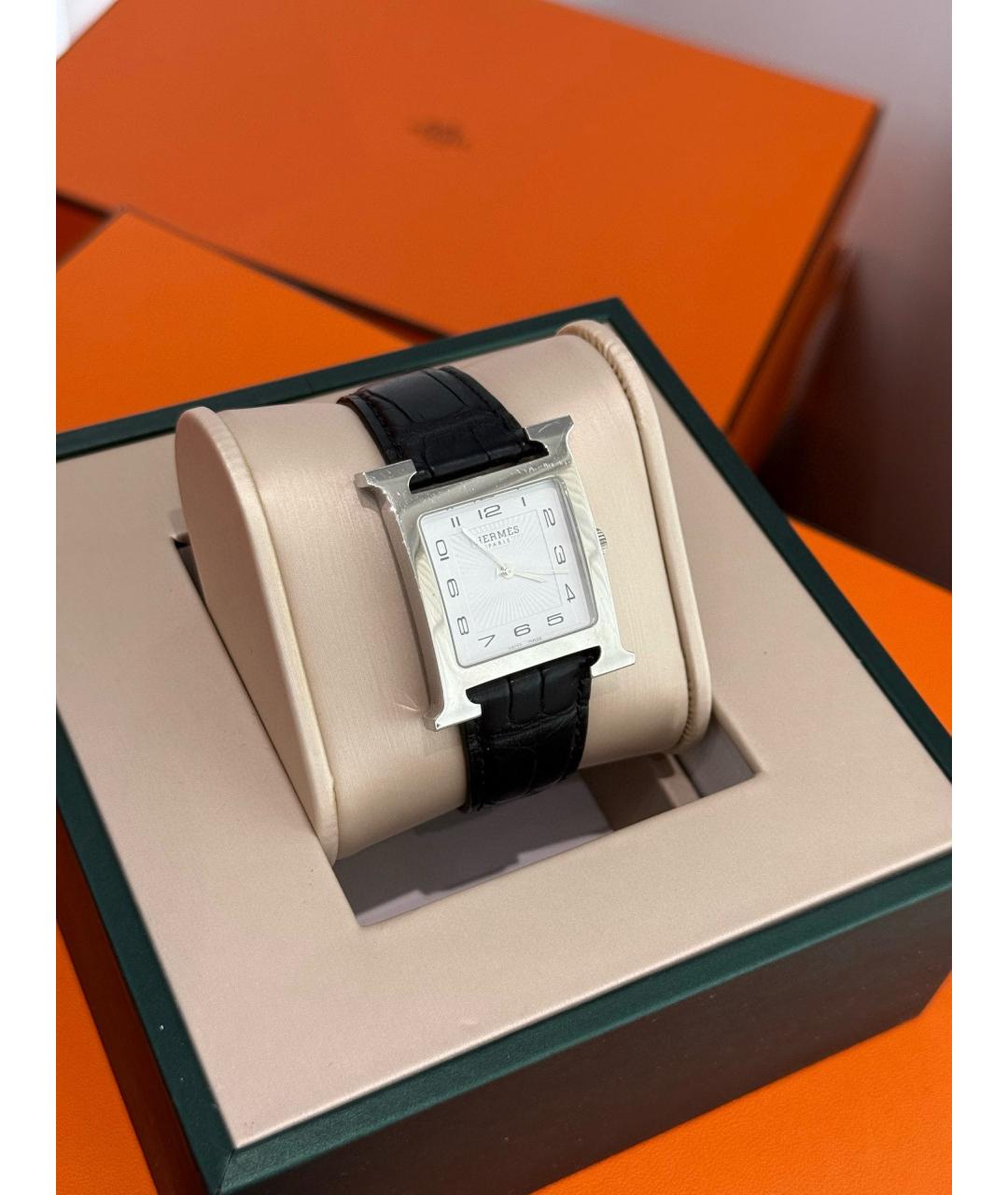 HERMES Белые стальные часы, фото 3