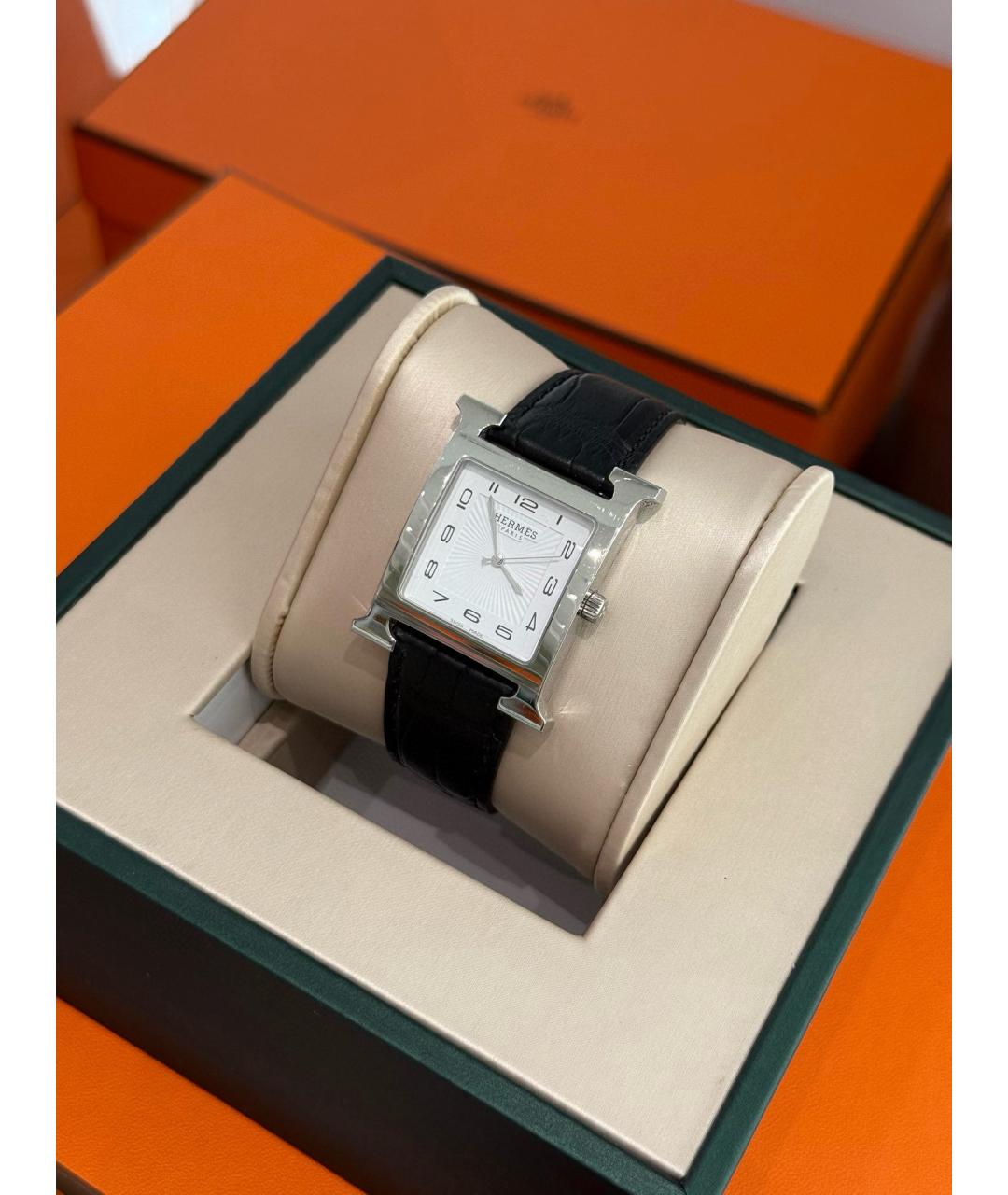 HERMES Белые стальные часы, фото 2