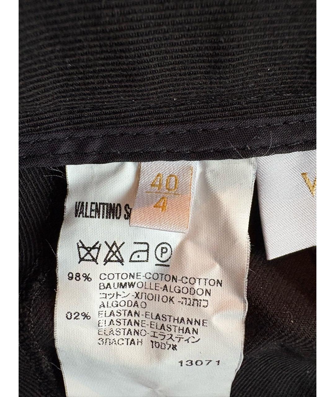 VALENTINO Черные хлопковые прямые брюки, фото 4