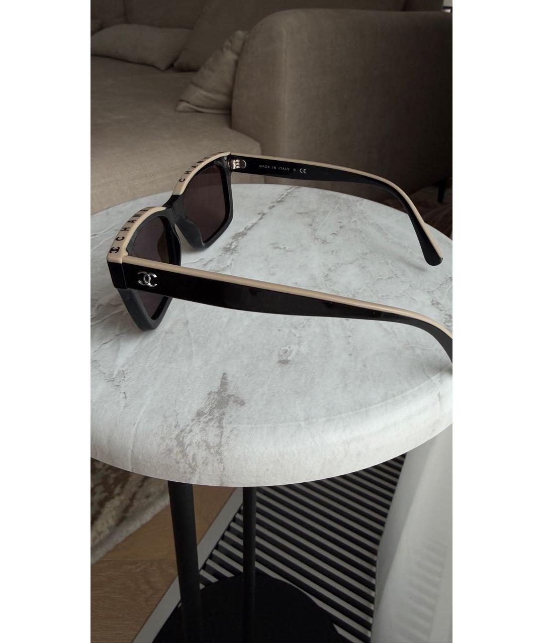 CHANEL Черные пластиковые солнцезащитные очки, фото 5
