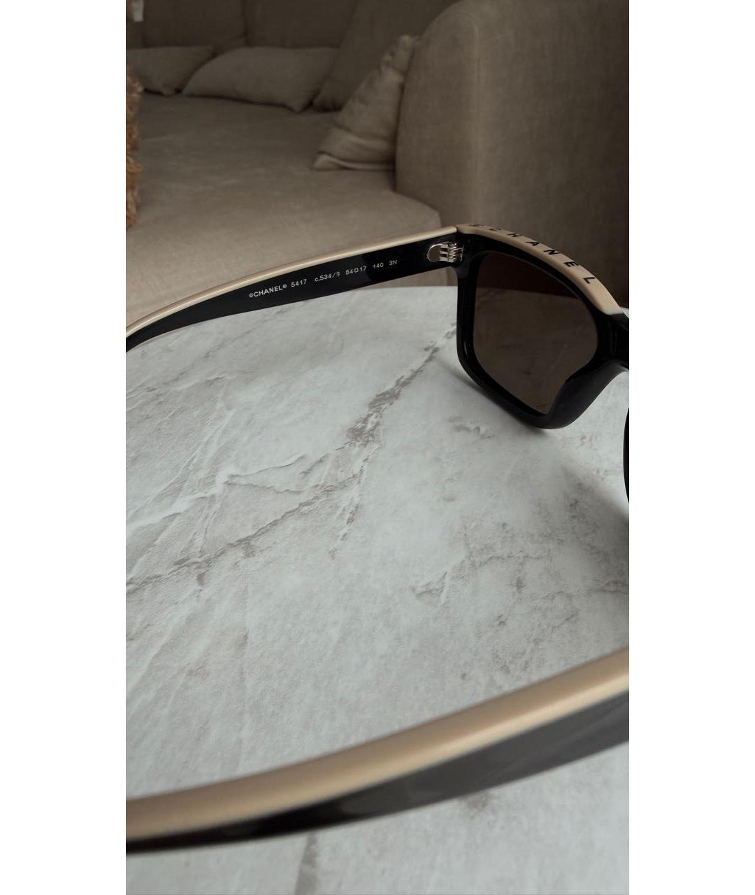 CHANEL Черные пластиковые солнцезащитные очки, фото 4