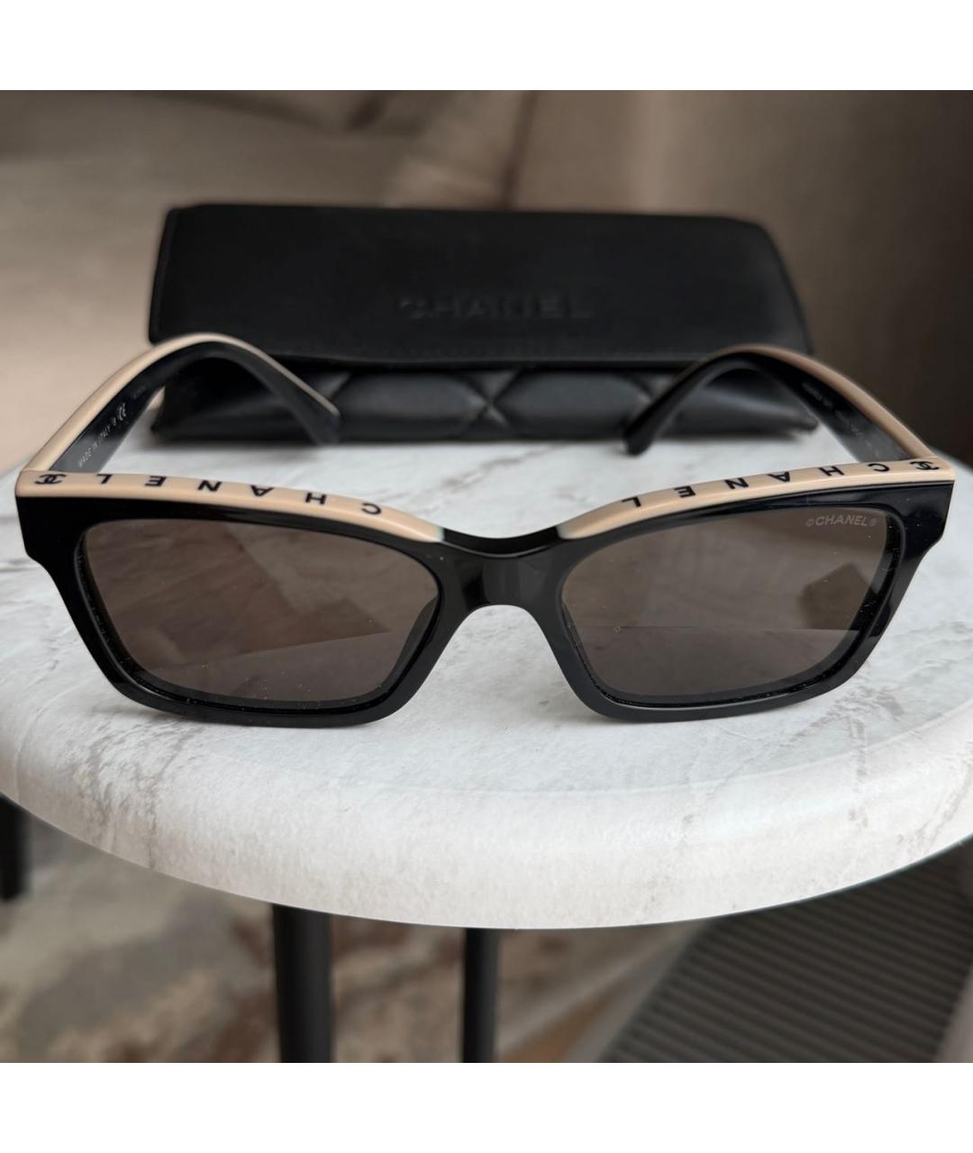 CHANEL Черные пластиковые солнцезащитные очки, фото 9