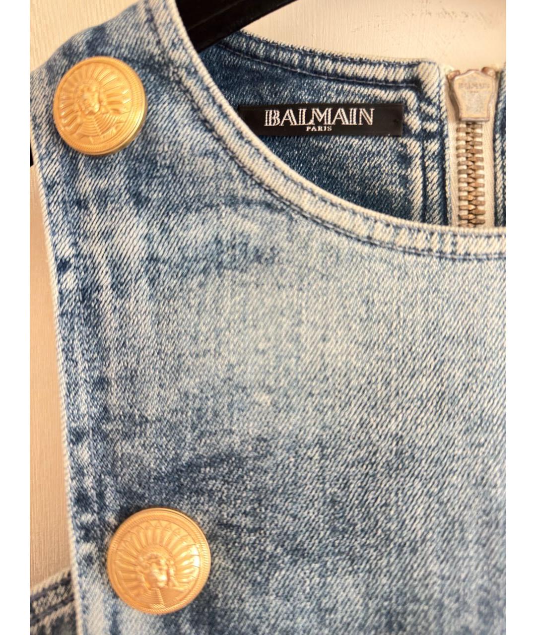 BALMAIN Голубой деним корсет, фото 4