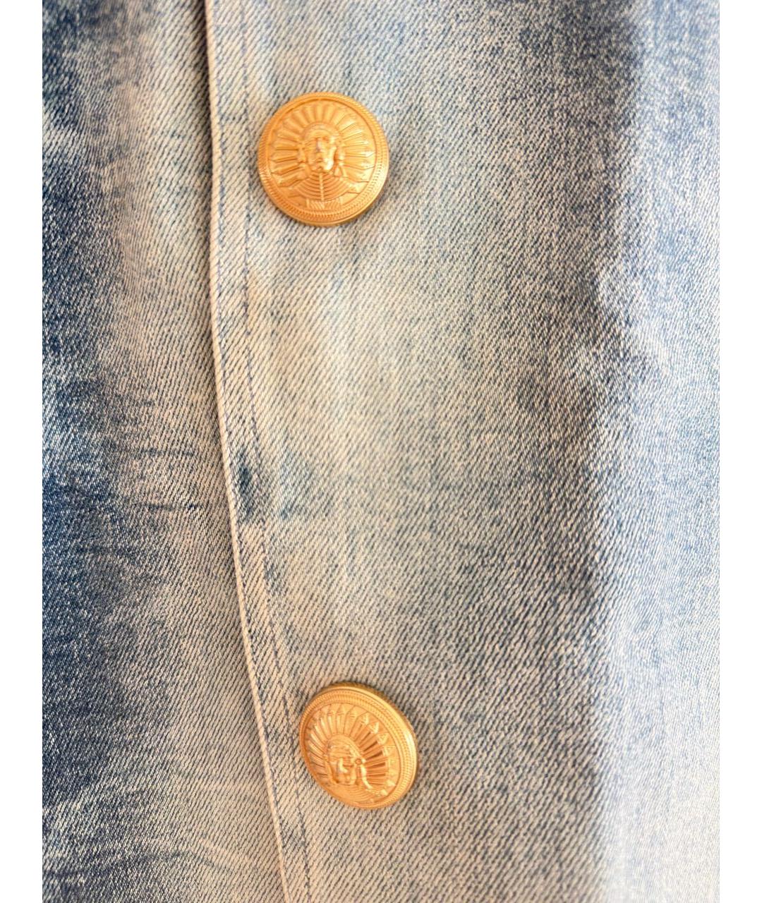 BALMAIN Голубой деним корсет, фото 3