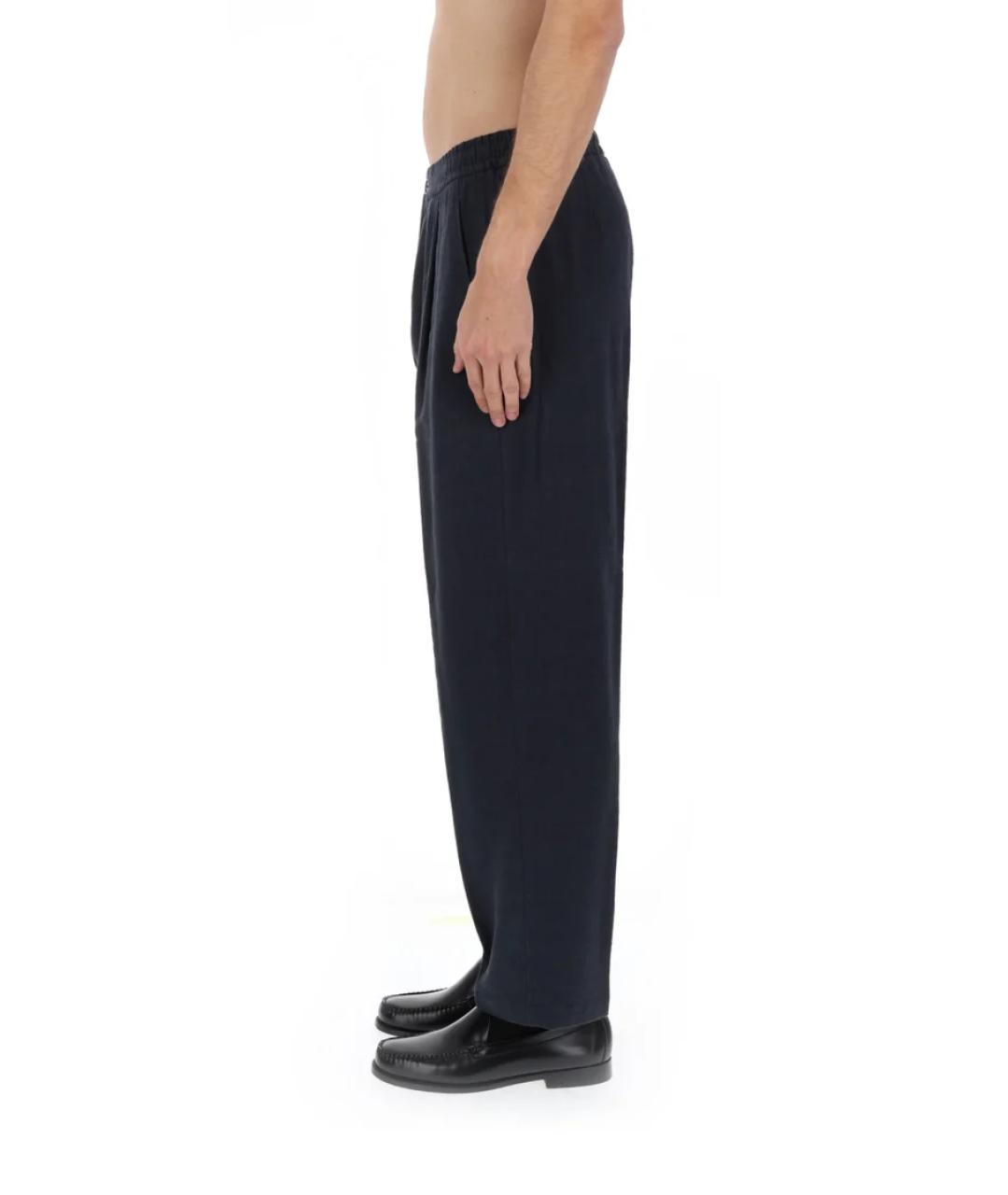 HERNO Синие льняные повседневные брюки, фото 4