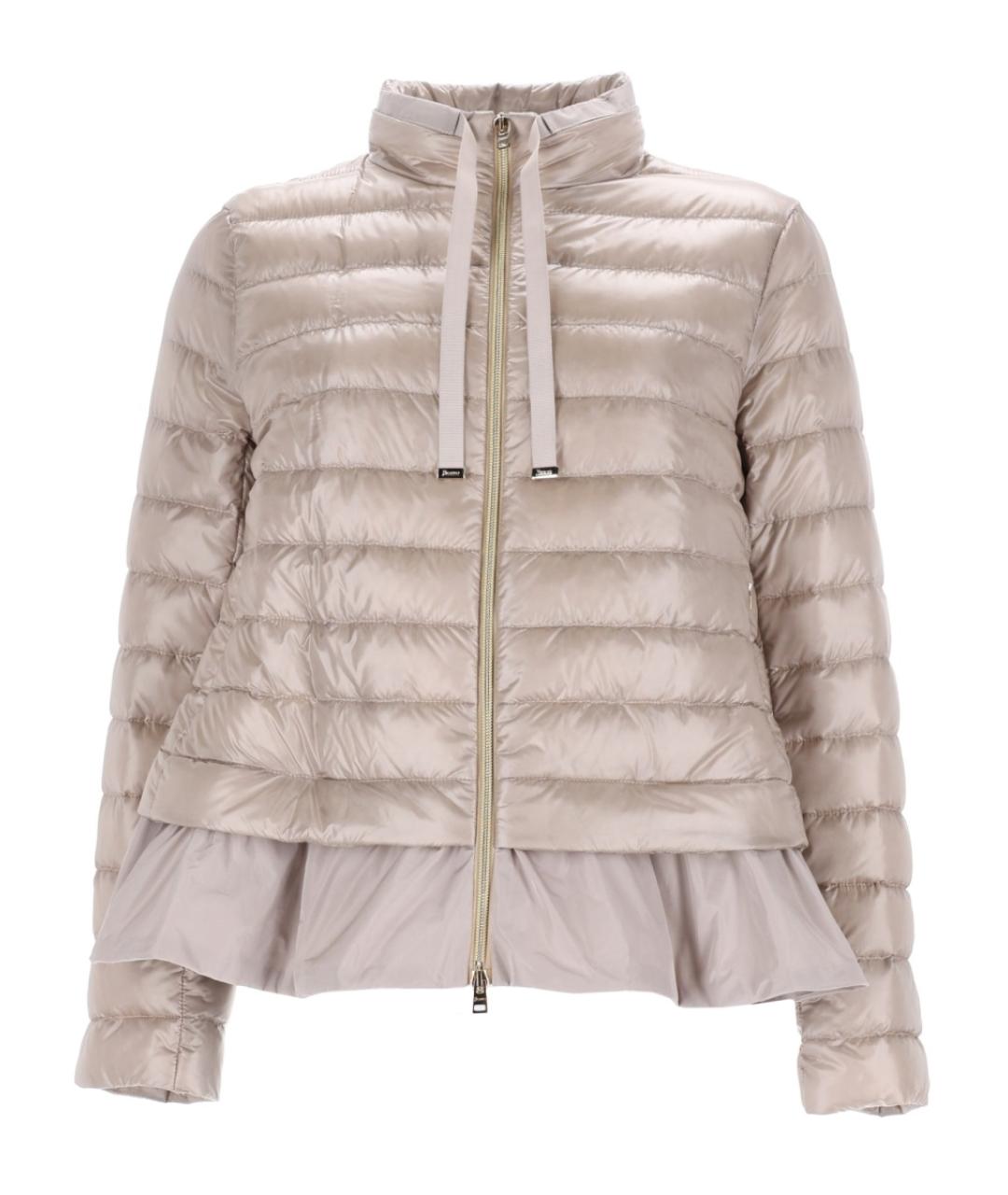 HERNO Бежевый полиамидовый пуховик, фото 1