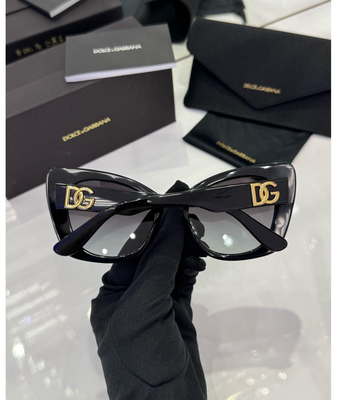 DOLCE&GABBANA Черные пластиковые солнцезащитные очки, фото 7