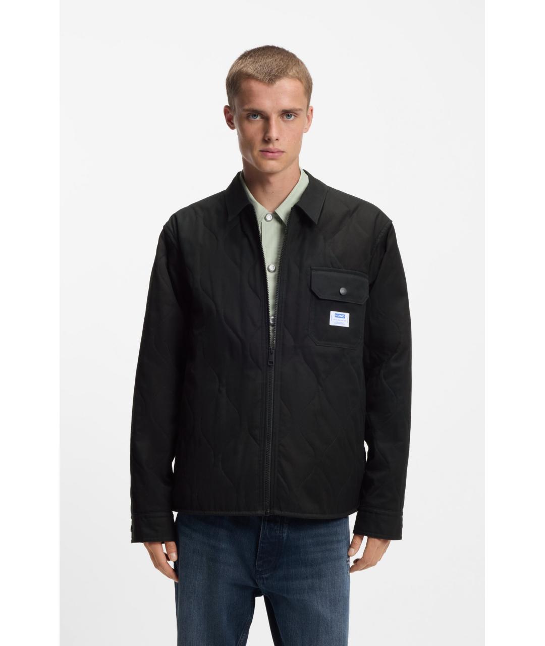 HUGO Черная хлопковая куртка, фото 3