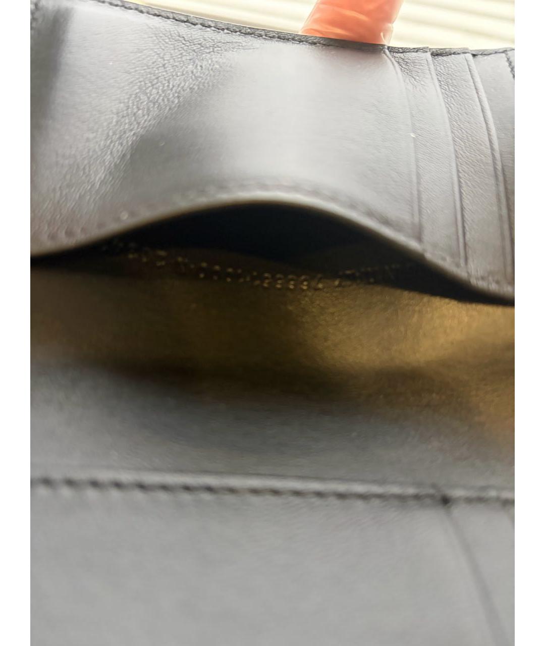 BALENCIAGA Черный кожаный кошелек, фото 4