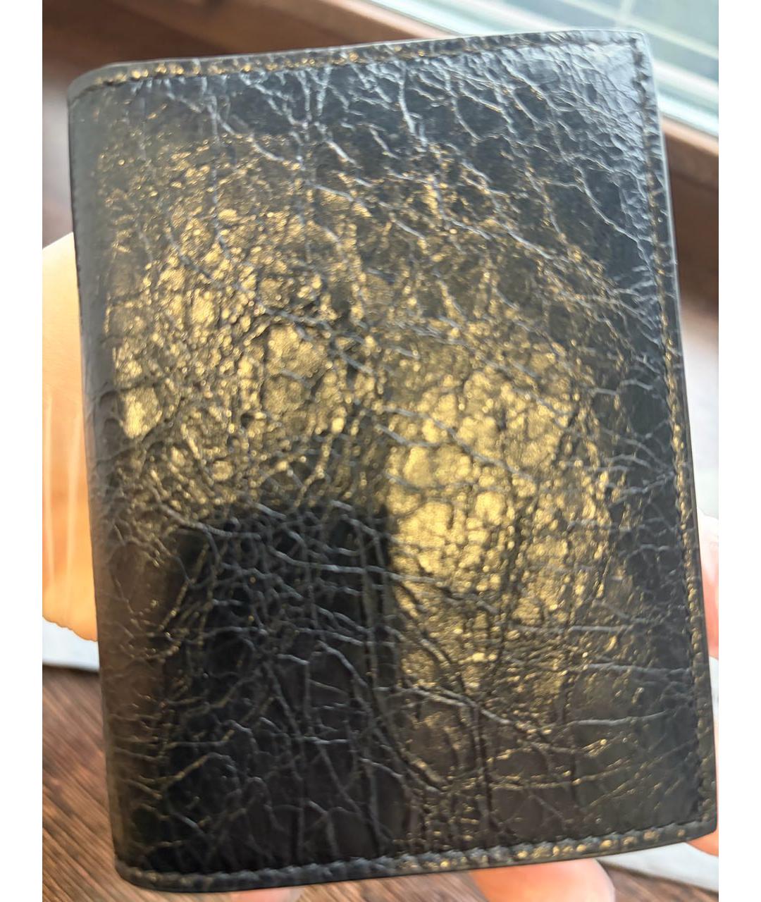 BALENCIAGA Черный кожаный кошелек, фото 3