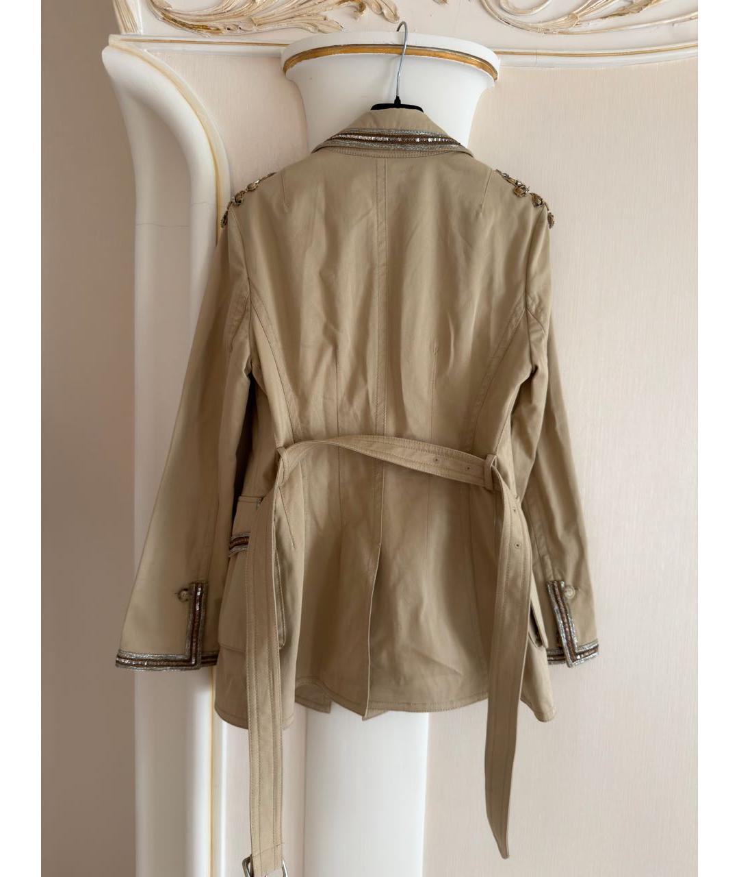 ERMANNO SCERVINO Бежевый хлопковый жакет/пиджак, фото 4