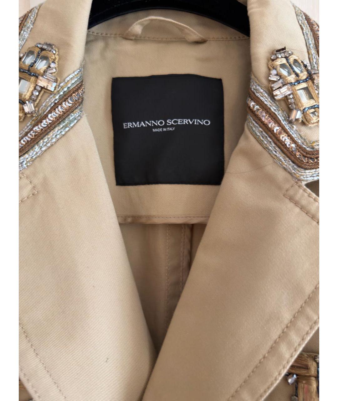 ERMANNO SCERVINO Бежевый хлопковый жакет/пиджак, фото 7