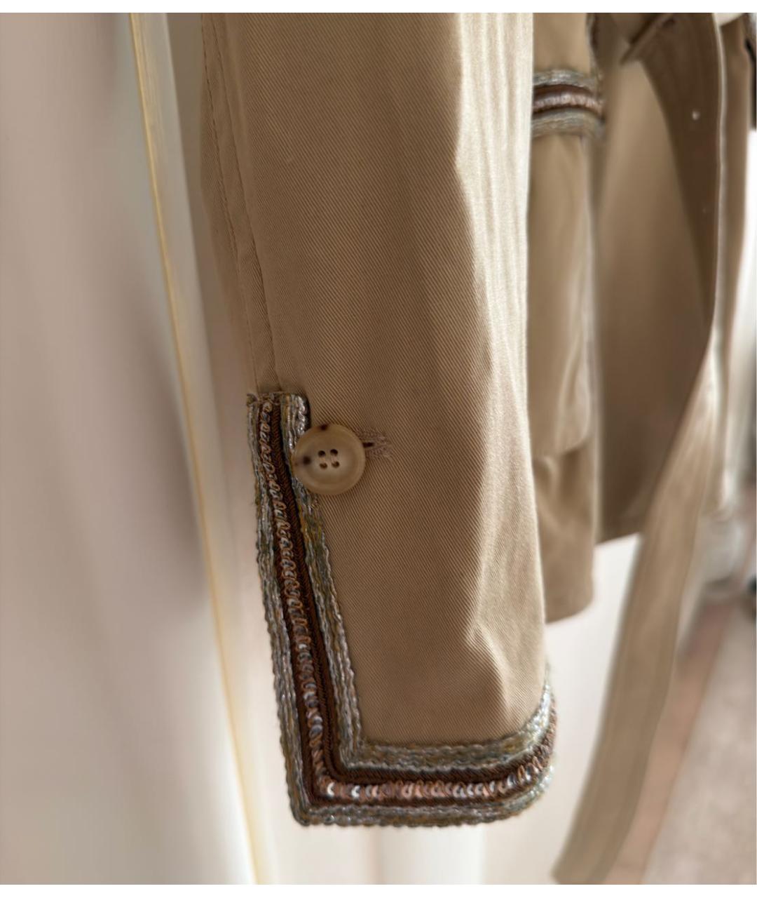 ERMANNO SCERVINO Бежевый хлопковый жакет/пиджак, фото 8