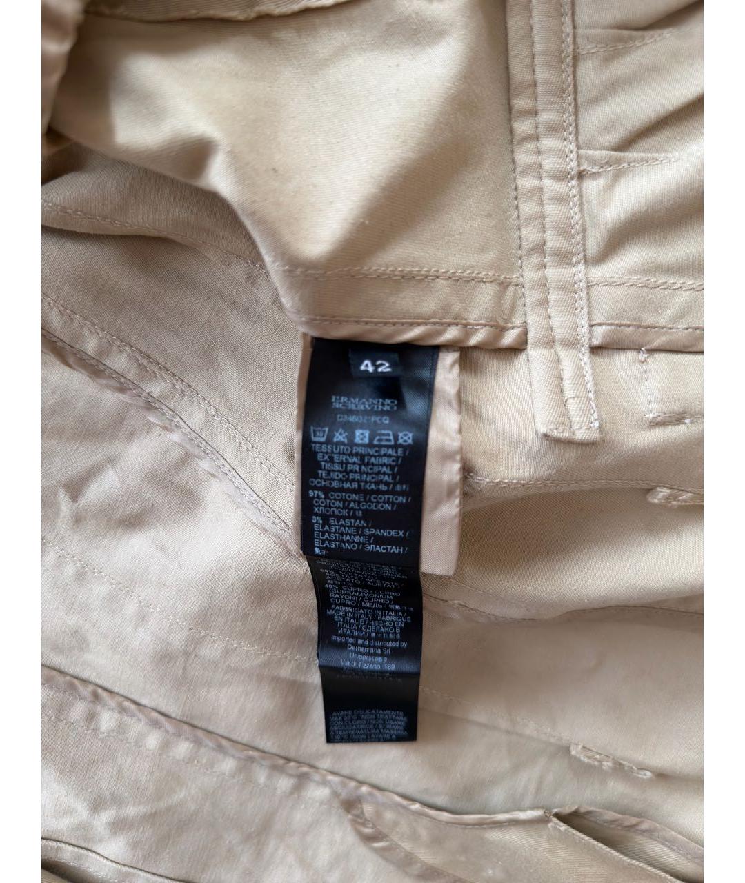 ERMANNO SCERVINO Бежевый хлопковый жакет/пиджак, фото 5