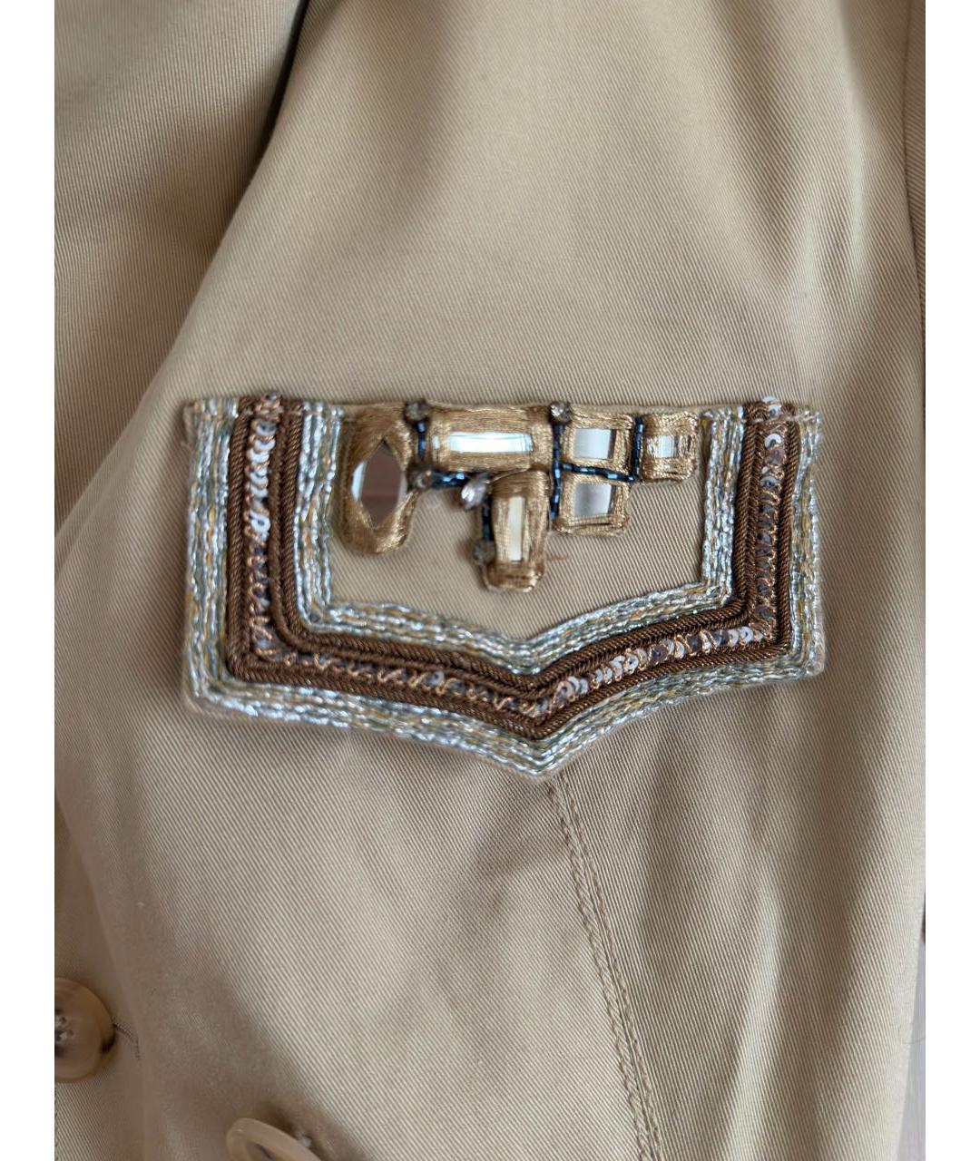 ERMANNO SCERVINO Бежевый хлопковый жакет/пиджак, фото 6