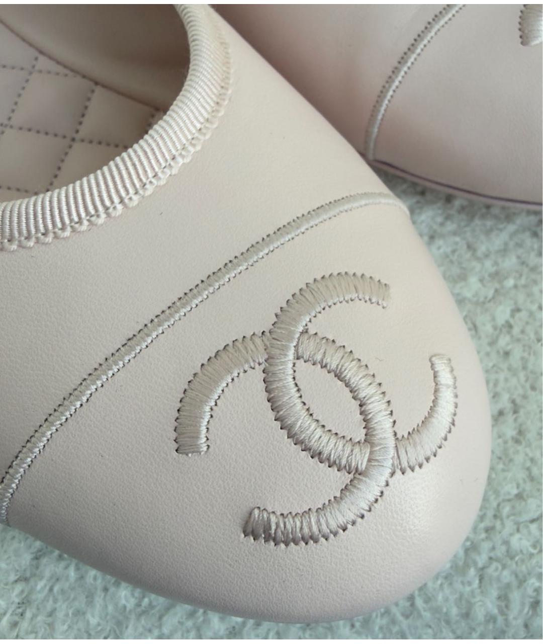 CHANEL Розовые кожаные балетки, фото 5