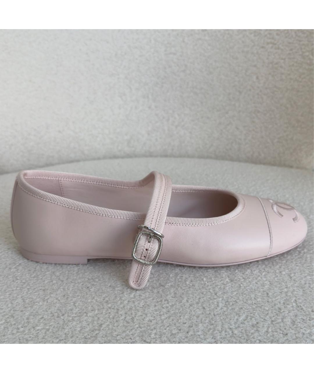 CHANEL Розовые кожаные балетки, фото 7