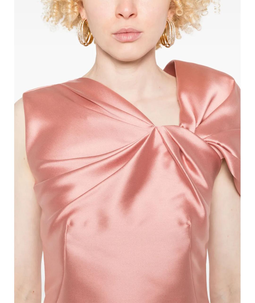 ALBERTA FERRETTI Розовое полиэстеровое вечернее платье, фото 4